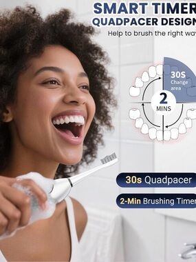 Electric Sonic Toothbrush in White